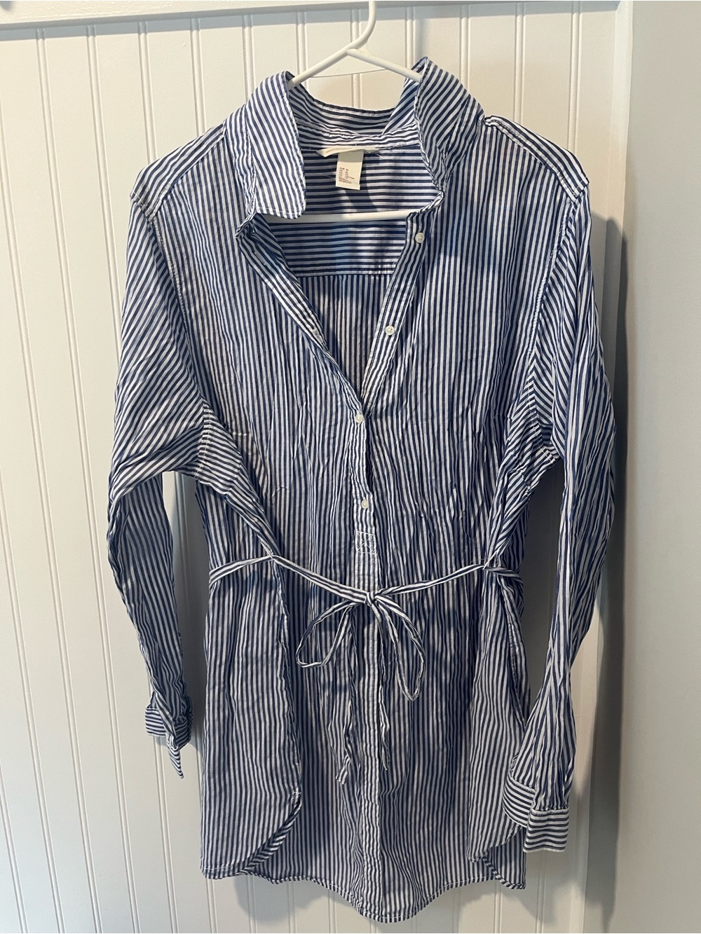 H&M Maternity Striped Button-Up Shirt Dress